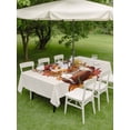 thumbnail image 4 of Outdoor Tablecloth with Umbrella Hole for Patio/Picnic/Party/Camping, Fall Pumpkins Waterproof Table Cloth Rectangle Table Cover Washable, Football Baseball Autumn Orange Red Maple Leaves (60"x 84"), 4 of 8