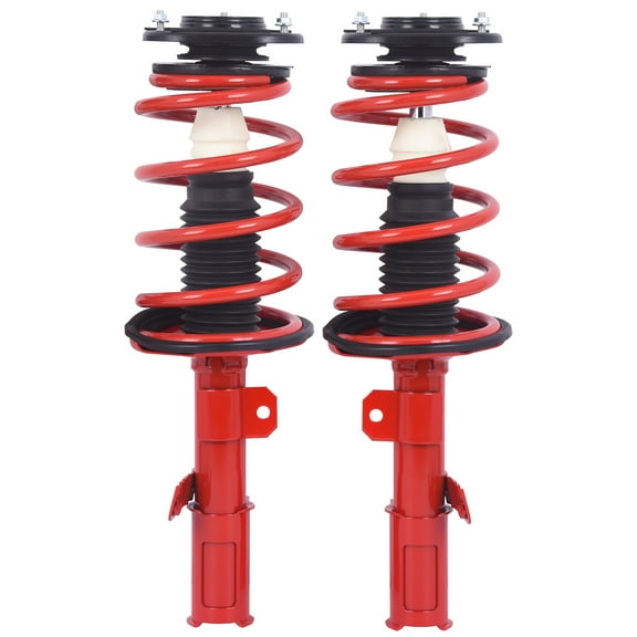 TOPAZ Bright Red Front Pair Complete Strut Spring Assembly Set Compatible with Toyota Matrix Pontiac Vibe 2003-2008 Replace 172117, 172116