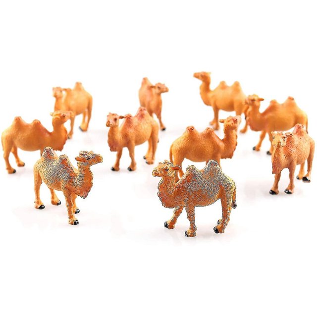 10 piezas de figuras de camello, figura de camello pintada a mano, estatua de animal en miniatura, camello bactriano, modelo de animal de camello, figura de animal de escritorio Ca