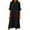 Black1, variant on .Women's V Neck Flutter Short Sleeve Loose A-Line Midi Dress, Casual Flow Solid Color Swing Dress with Multi Colors.Black2.XL