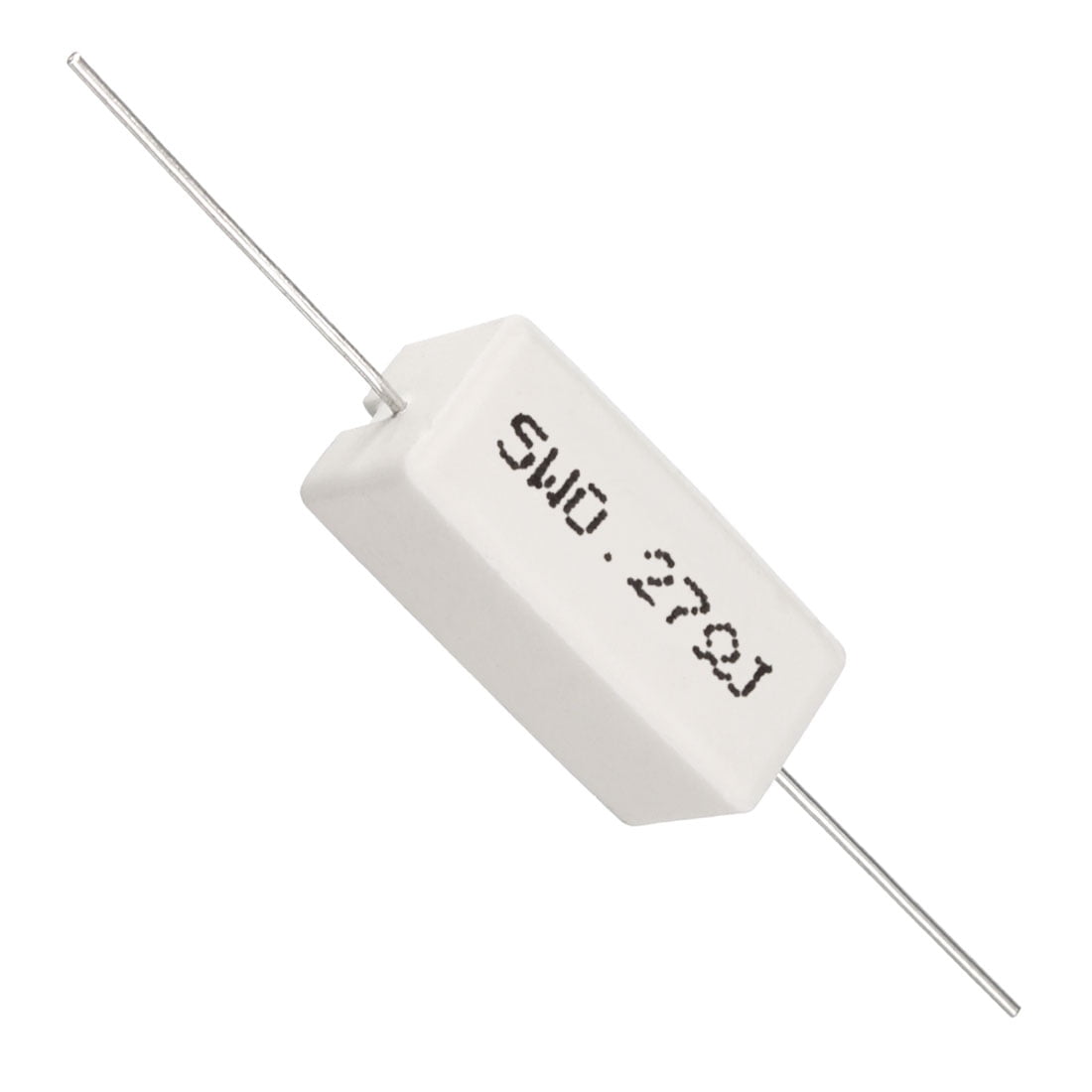Axial Lead 5W 0.27 Ohm Ceramic Cement Power Resistor White 15 Pcs