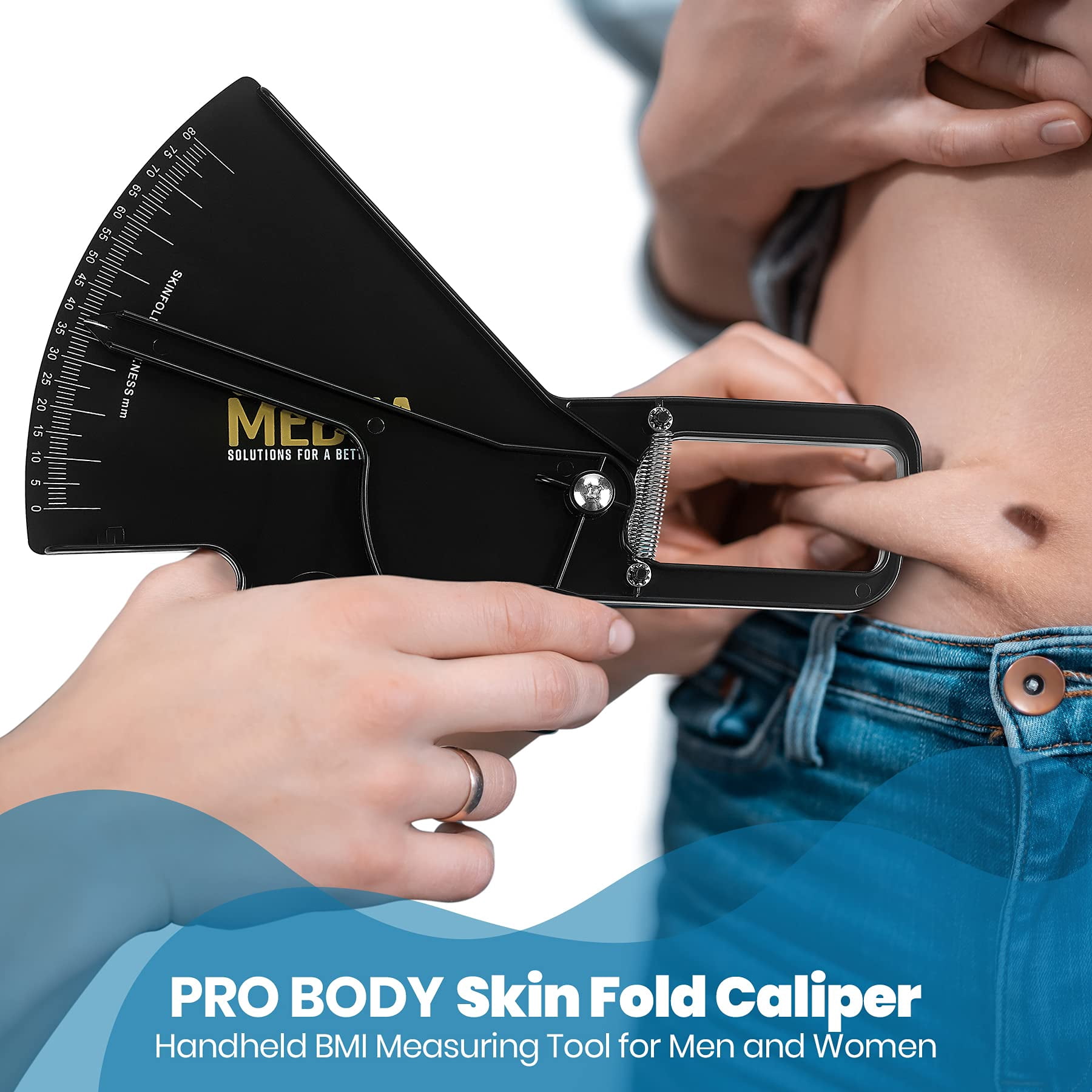 MEDca Body Handheld BMI Measure Tool Accurate Skinfold Caliper-Plastic