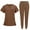Brown, variant on Nurse Scrub for Women Set V-Neck Top & Jogger Scrub Pants Medical Uniform Scrubs Suit for Women