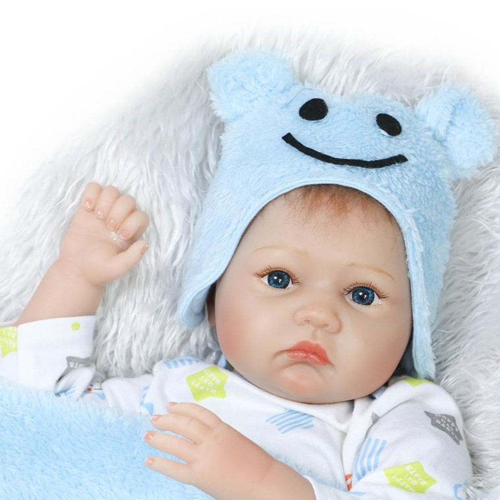 55cm Children Play Toys Cloth Body Soft Silicone Vinyl Baby Doll Non