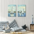 thumbnail image 2 of CDDposter Bedroom Sailboat Canvas Wall Art: 2 Piece Ocean Nautical Painting Coastal landscape Textured Picture Seascape Artwork for living room Bathroom, 2 of 5
