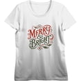 thumbnail image 4 of Merry & Bright Text
 Women's Vivid White Crew Neck Short Sleeve Crop Tee-Medium, 4 of 6