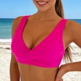 thumbnail image 2 of DHFJKG Women's Twist Front Bikini Top V Neck Push Up Padded Wide Straps Summer Swimsuit Top, 2 of 6