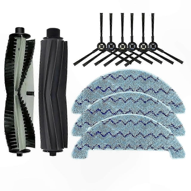 Replacement Parts for Robot Vacuum - Main Brush, Side Brush & Mop Cloths Set