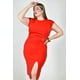 thumbnail image 4 of Vestido midi con detalle de hebilla Roman Fashion /Tallas Extras, 4392 (Rojo) rojo 36, 4 of 6