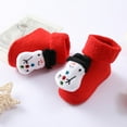 thumbnail image 4 of 3 Pairs Baby Boy Girls Toddlers Non-Skid Indoor Slipper Cotton Socks Winter Warm Shoes Socks Cartoon Christmas Socks for 0-1Y Infant Baby, 4 of 5