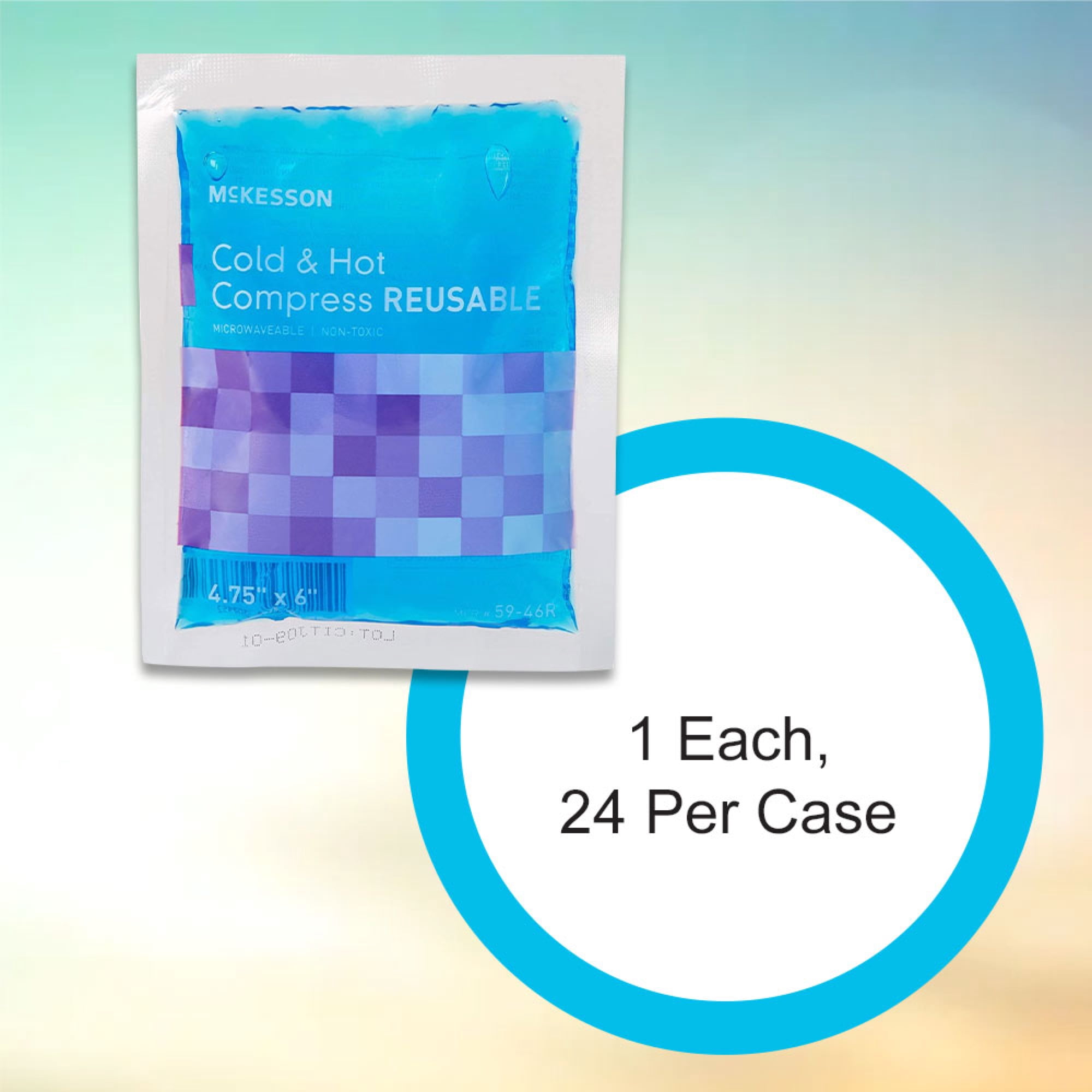 McKesson Hot and Cold Pack, Reusable Gel Compress for Injury, 4 3/4 in x 6 in, 1 Count, 24 Packs, 24 Total