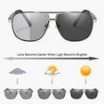 thumbnail image 2 of Polarized Photochromic Sunglasses for Men - UV400 Protection Clear Vision and Lightweight Sun Glasses for Driving Fishing Cycling Outdoor, with Carrying Case, 2 of 10