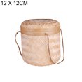 thumbnail image 2 of Ludlz Hand Woven Rattan Home Storage Basket/Decorative Box Handmade Straw Woven Storage Basket with Lid Tea-leaves Snack Rattan Organizer, 2 of 7