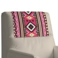 thumbnail image 2 of COEQINE Chair Headrest Cover Washable Faux Leather Headrest Cover for Recliners Non-Slip Furniture Protector with Hook and Loop Fasteners for Pets, 17x27 Inch, Southwest American Tribal Pink Brown, 2 of 7