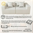 thumbnail image 4 of Modular Sectional Sofa Couch,Oversized Cloud with Deep Seat Couches,Boneless Compression Foam Sofa with Pillows for Living Room/Apartment/Bedroom (White, Ottoman), 4 of 7