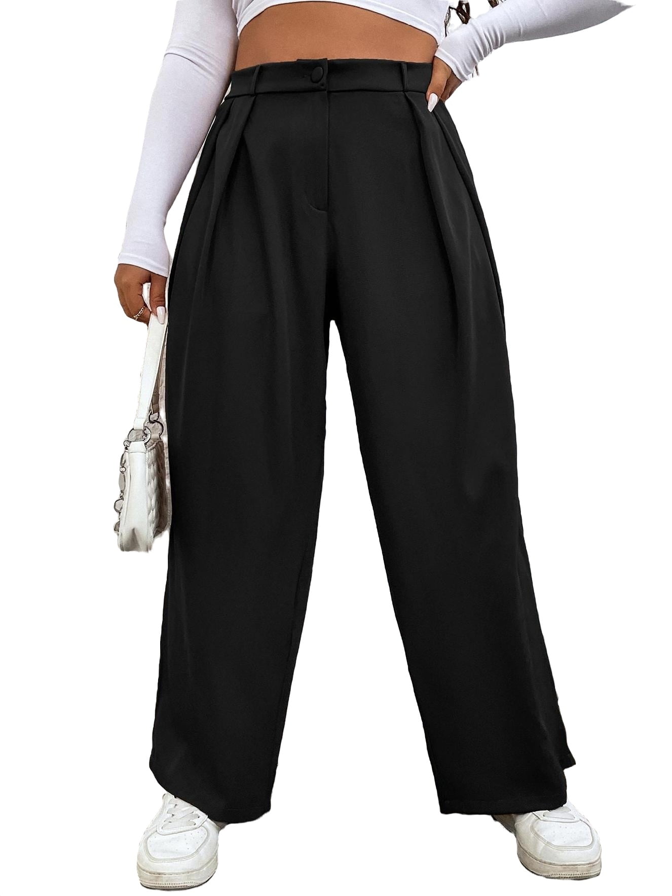 Women s Plus Size Suit Pants Plain Black 4XL Walmart elegant-solid-skinny-maroon-plus-size-pants-women-s-walmart