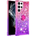 thumbnail image 2 of Slim Fit Phone Case for Samsung Galaxy S23 Ultra, Bling Shiny Quicksand Effect TPU Bumper Case with Four Corners Heavy Protection Anti-Fall Cover for Galaxy S23 Ultra,Pink Purple, 2 of 7