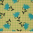 thumbnail image 2 of Ambesonne Turquoise Blue Fabric by the Yard Microfiber, Petal with Peduncle, 1 Yard, Camel Dark Turquoise, 2 of 2