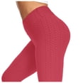 thumbnail image 4 of Aayomet Womens Leggings High Yoga Exercise Waist Women's Fitness Bubble Lifting Yoga Pants (Red, M), 4 of 4