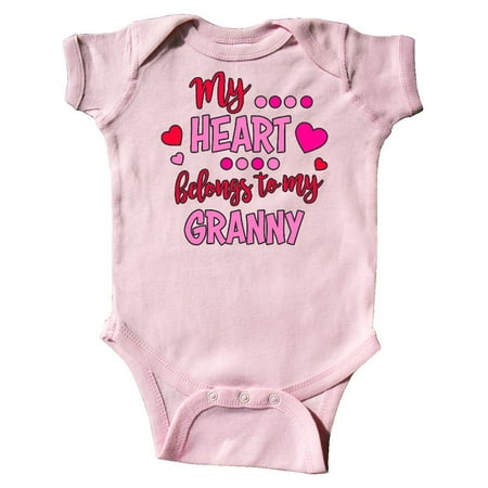 

Inktastic My Heart Belongs to my Granny Gift Baby Boy or Baby Girl Bodysuit