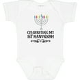 thumbnail image 3 of Inktastic Hanukkah Babys 1st Menorah Boys or Girls Baby Bodysuit, 3 of 5