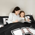 thumbnail image 5 of Manfei Baseball Sport Bedding Comforter Set 2pcs for Kids Teens, Black White Twin Comforter Sets, Monogrammed Letter R Bedding Set, Breathable Home Decor, 5 of 8