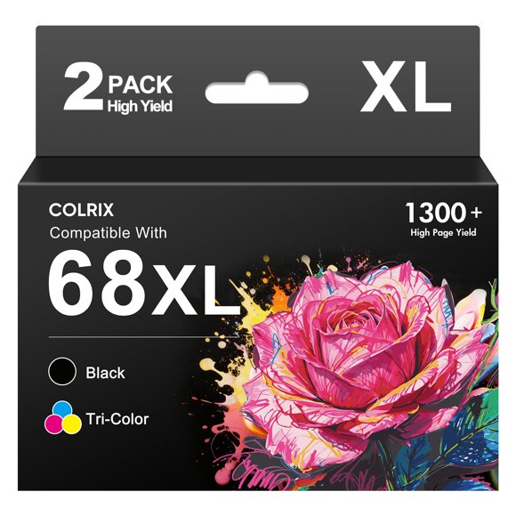 Cartuchos de tinta COLRIX 68XL 68 de alto rendimiento para HP Envy 6155e