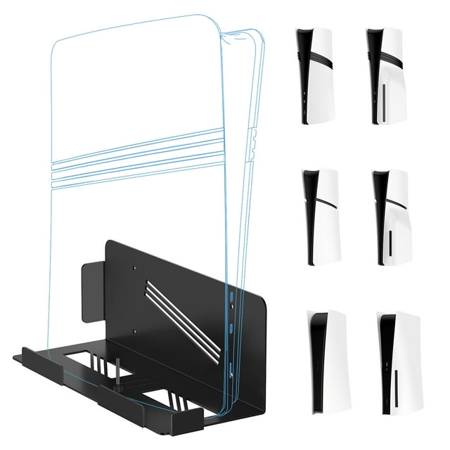 Support Mural Universel Compatible avec Console PlayStation 5 Pro/Slim - Organisateur en Métal pour Manette de Jeu