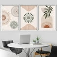 thumbnail image 2 of IDEA4WALL Framed Canvas Print Wall Art Set of 3 Geometric Mandala Pattern Forest Plant Abstract Nature Illustrations Modern Art Nordic Zen Decorative for Home Decor - White 16"x24"x3, 2 of 5
