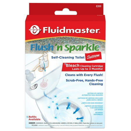 Fluidmaster® 8300P8 Flush 'n Sparkle® Automatic Bleach Toilet Bowl Cleaning (Best Toilet Cleaning System)