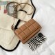 thumbnail image 3 of Bolso de hombro con solapa de PU cuadrado de chocolate para mujer, bandolera de mensajero pequeño, de mano, 3 of 9