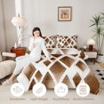 thumbnail image 4 of Manfei Watercolor Diamond Geometric Full Size Comforter Sets, Gold Metalic Bedding Comforter Set, Brown White, Reversible 3 Pieces, 1 Comforter and 2 Pillowcases, 4 of 6