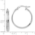 thumbnail image 3 of 14K White Gold Polished Large 3mm Hoop Earrings Made In Peru tf1382w, 3 of 5