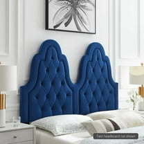 Modway Augustine Tufted Performance Velvet Twin Headboard in Navy