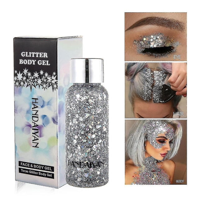 9 colores Brillo para ojos Uñas Cabello Cuerpo Cara Brillo Gel Arte Flash Corazón Lentejuelas sueltas Crema Festival Brillo Decoración Fiesta Festival_