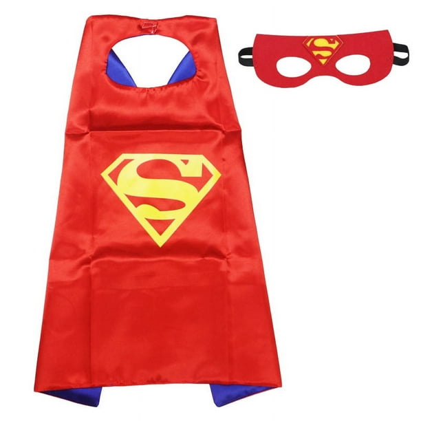 Capas y máscaras de superhéroe para niñas, juego de capas de superhéroe, disfraces de Halloween para niñas y niños de 3 a 10 años, 2 piezas