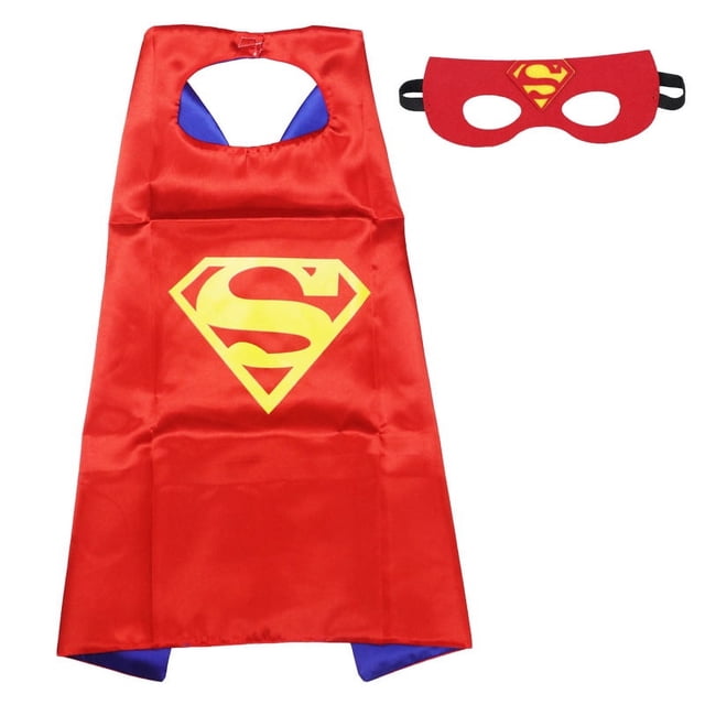 Capas y máscaras de superhéroe para niñas, juego de capas de superhéroe, disfraces de Halloween para niñas y niños de 3 a 10 años, 2 piezas