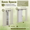 thumbnail image 5 of 40" X 84" Paintable Frosted Glass Bi-Fold Sliding Barn Door, Pre-Assembled Solid Core Panel Bifold Barn Door With Hardware Kit Included, Water-Resistant Primed White Finish, Effective Sound Reduction, 5 of 7