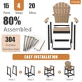 thumbnail image 5 of OTSUN Tall Modern Adirondack Chair, All Weather HDPE Bar Height Adirondack Stools Widened Durable Design for Porch Patio Yard Lawn Fire Pit Bistro Basement Indoors & Outdoors, 5 of 6
