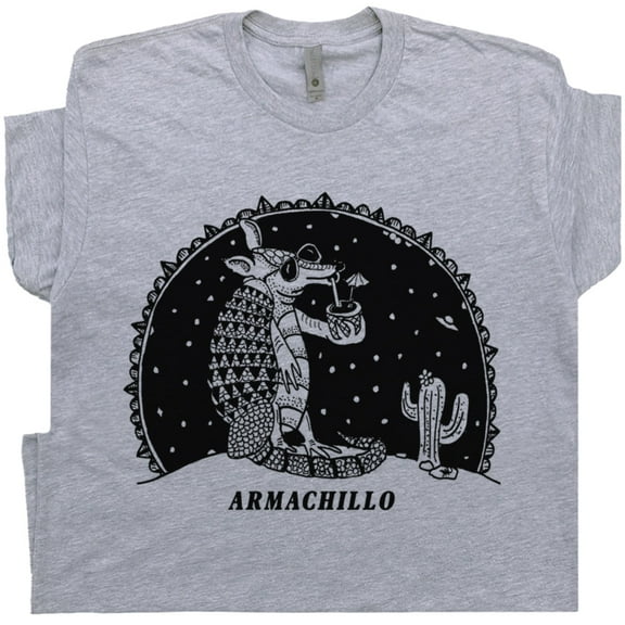 Armadillo T Shirt Armachillo Cool UFO Graphic Shirts Weird Tee for Men Women Cute Jackalope Desert Theme Cactus Santa Fe New Mexico