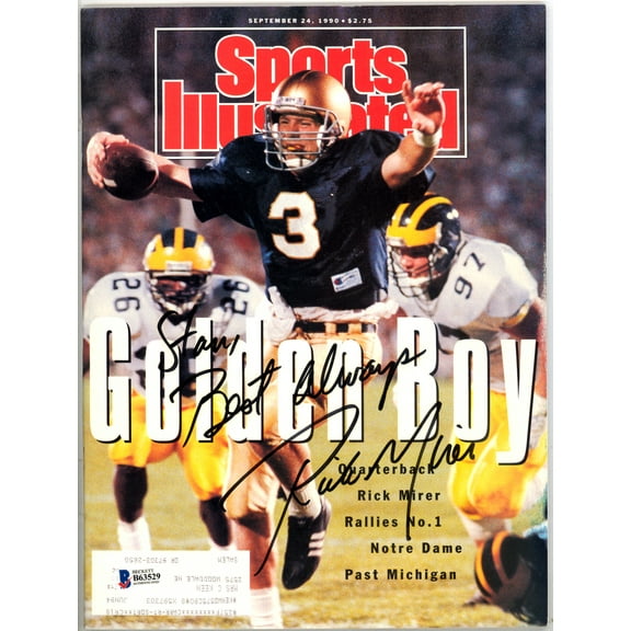 Rick Mirer Autographed Sports Illustrated Magazine Notre Dame Fighting Irish "To Stan" Beckett BAS #B63529