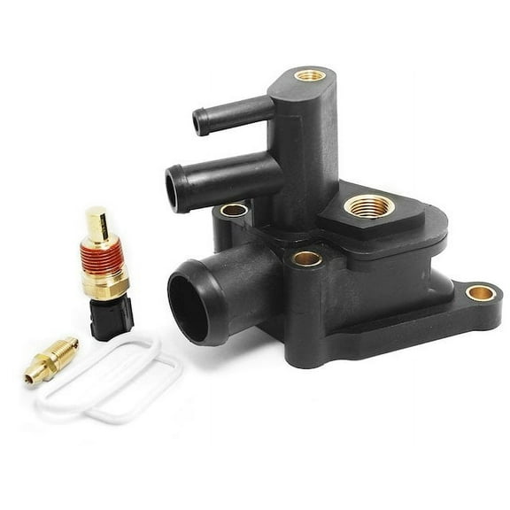 Thermostat Housing Coolant Air Bleeder With Sensor and Gaskets - Compatible with 2001 - 2006 Chrysler Sebring 2.7L V6 2002 2003 2004 2005