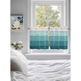 thumbnail image 4 of Half Window Curtain 36 Inches Long, Teal Ombre Window Treatment Curtain Drapes, Farmhouse Vintage Wooden Striped Small Tier Curtains for Bathroom Over Sink, 27.5"x36", 2 Panels, 4 of 7