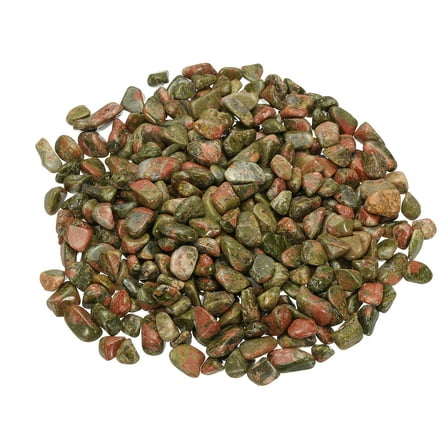 Uxcell Tumbled Chips Stones, 1lb/500g Fluorite Tumbled Gravel Gemstone Crushed Stones Crystal Natural Rocks Bulk for Jewelry Making Crafts Vase Filler Plant Decor, Pink Green