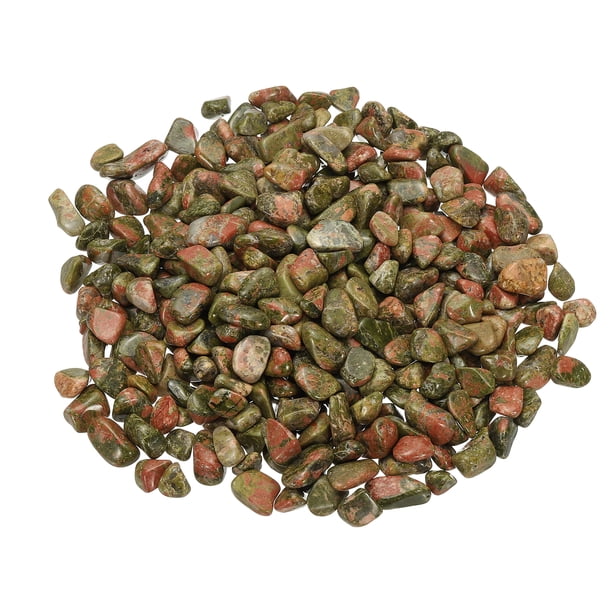 Uxcell Piedras Tumbled Chips, 1lb/500g Grava Fluorita Piedras Trituradas Cristal Rocas Naturales a Granel para Manualidades de Joyería, Relleno de Jarrón, Decoración de Plantas, Rosa Verde