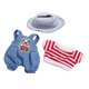 thumbnail image 4 of 3 piezas Mini ropa para muñecas de 6 pulgadas, conjunto de monos para muñecas, conjunto a rayas, disfraces cómodos, ropa de muñeca para niñas pequeñas conjunto de sombrero azul, 4 of 9