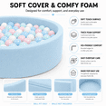 thumbnail image 4 of BEEPRINCESS Foam Ball Pit - Soft Play for Baby Infants and Toddlers Ages 1-3, Round Shape, No Balls Included, Blue, 4 of 10