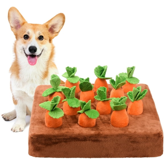 Please Note When Placing An Order, Vacuum 24x22x5cm Carrot Field Plush Early Education Parent-child Interactive Toy, Fun Carrot Pulling Pillow, Pet Leaking Food Doll-35x35cm