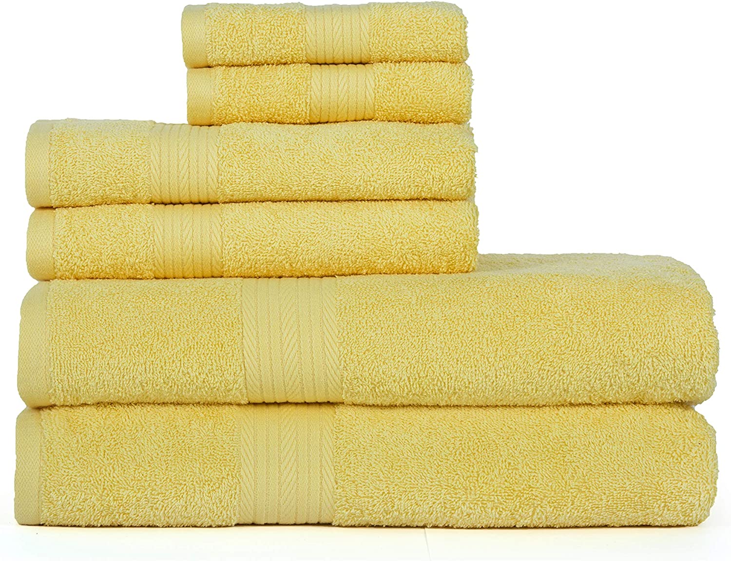 Ample Decor Bathroom Towel Set of 6 2 Hand Towel, 2 Bath Towel, 2