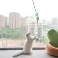 thumbnail image 3 of Yirtree Striped Print Ring Bell Plush Ball Bendable Hanging Cat Toy with Suction Cup Stress Relief Funny Cat Swing Toy for Table, 3 of 8